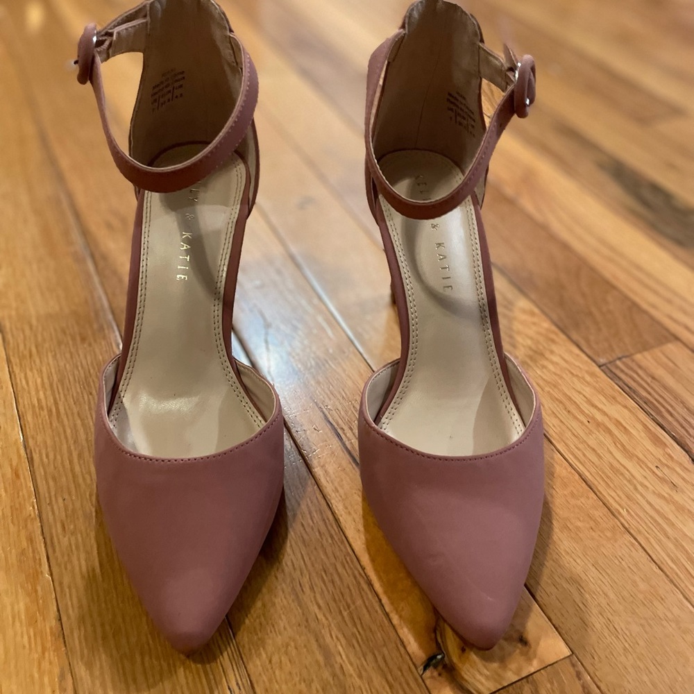 Pink ankle strap heels